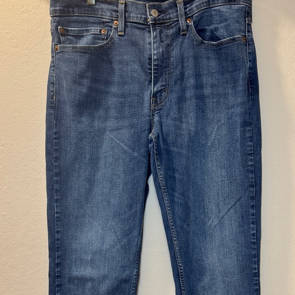 Slim Straight Men's Jeans in Dark Blue - Picture 3 of 9